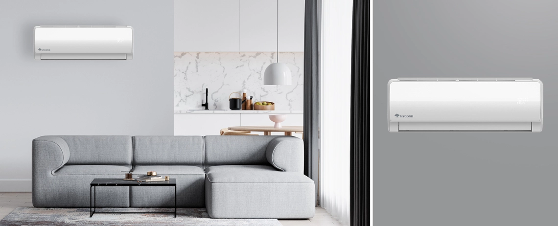 MyCond MHW-seeria seinale paigaldatav ventilaatoriga seade elegantse disainiga.
